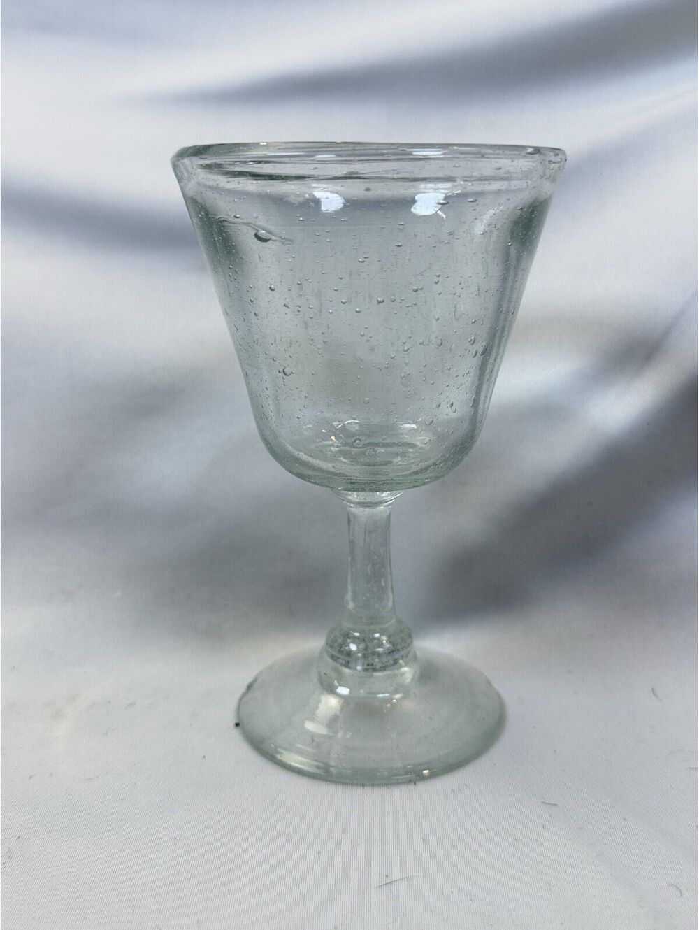 Clear Forced Bubble Hand Blown Water Wine Glasses Goblets Bell Shaped Cup